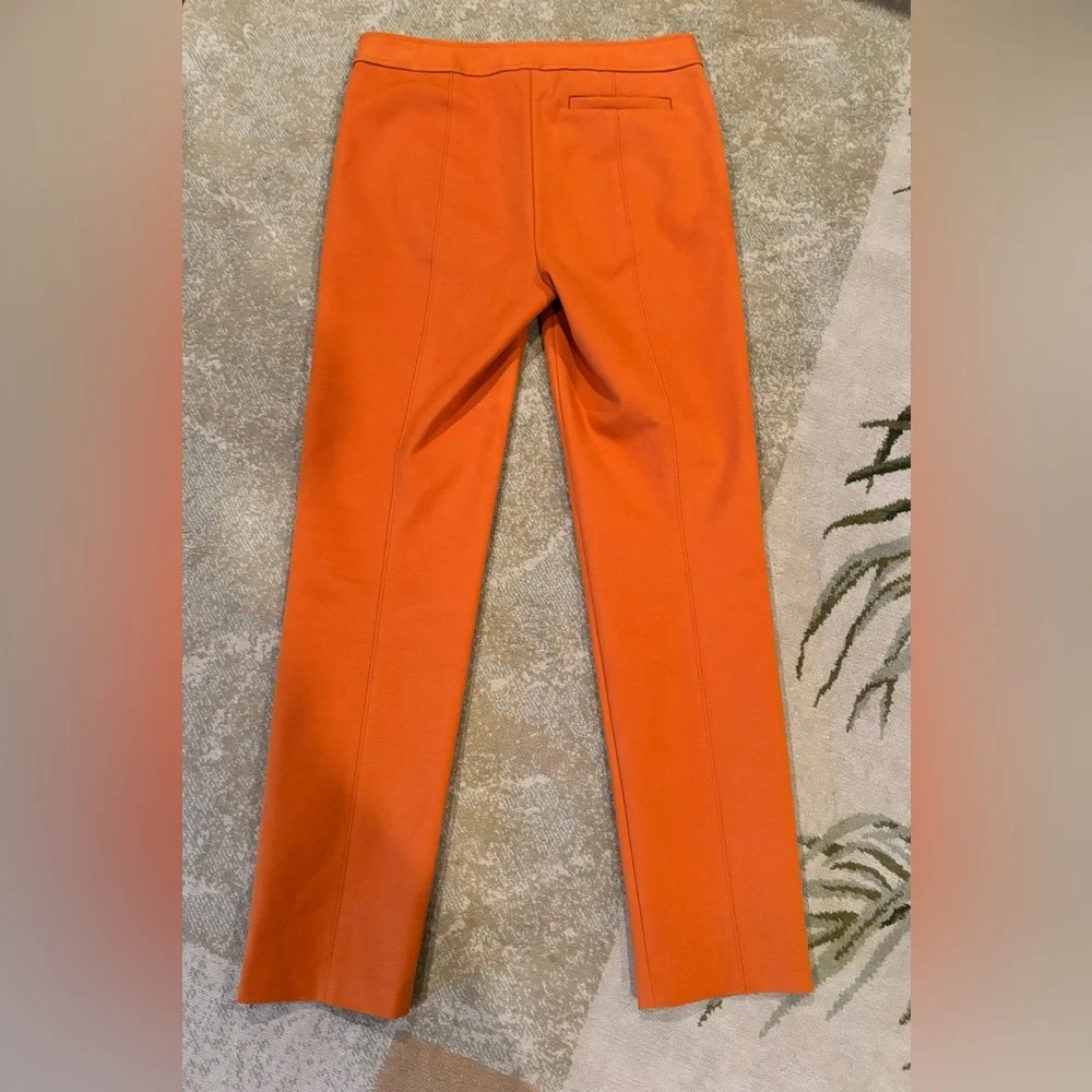 Tory Burch Orange Tailored Ankle Pants Size 4 Slim Leg Cropped Career